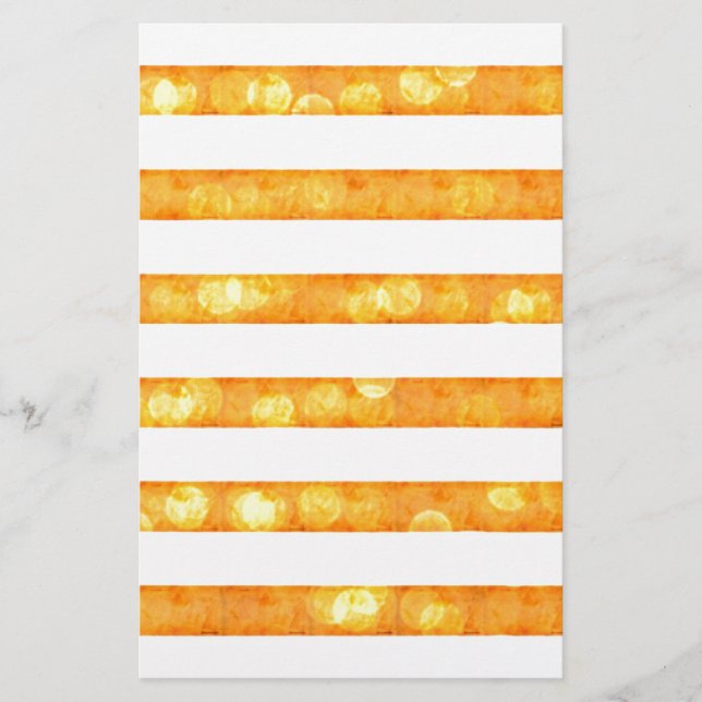 Bokeh-ränder orange och vit brevpapper (Framsida)