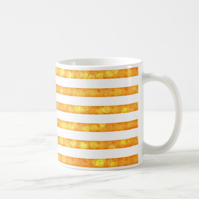 Bokeh-ränder orange och vit kaffemugg (Höger)