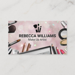 Bokeh Rosa Background Makeup-penslar Visitkort