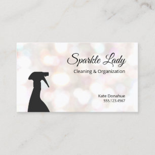 Bokeh Spray Flaska House Städning Logotyp Business Visitkort