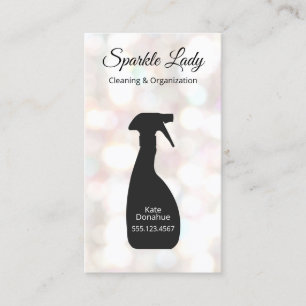 Bokeh Spray Flaska House Städning Logotyp Business Visitkort