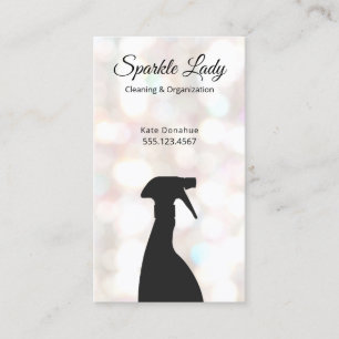 Bokeh Spray Flaska House Städning Logotyp Business Visitkort