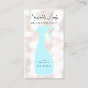 Bokeh Spray Flaska House Städning Logotyp Business Visitkort
