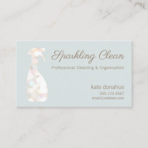 Bokeh Spray Flaska House Städning Logotyp Business Visitkort