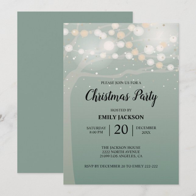 Bokeh Träd-inbjudan Inbjudningar (Fram/baksida)