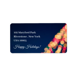 Bokeh Träd Ljus, jul Adressetikett