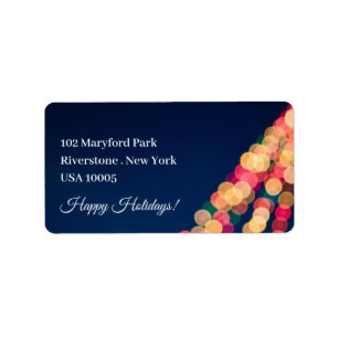 Bokeh Träd Ljus, jul Adressetikett