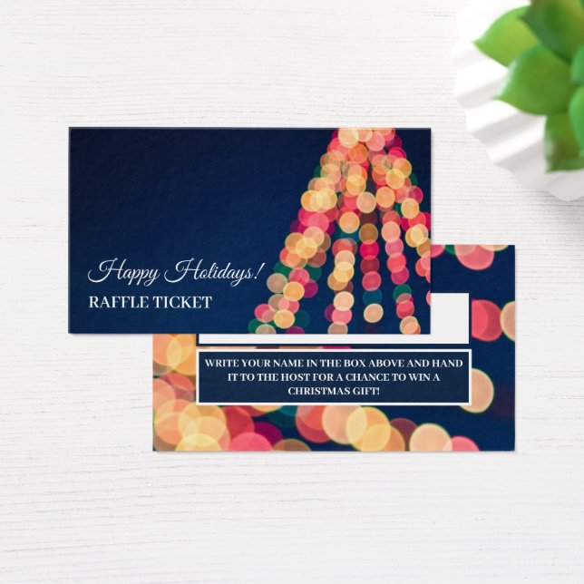 Bokeh Träd Ljus, jul Raffle Biljett (Skivbord)
