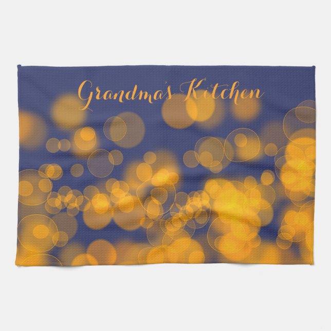 Bokeh verkställer struktur. text kökshandduk (Horisontell)