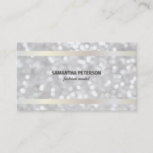 Bokeh White Guld Banding Visitkort
