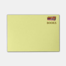 Boken listar post-it block
