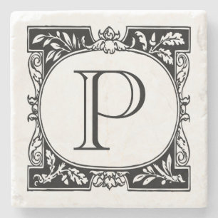 Boken pläterar monogramen underlägg sten