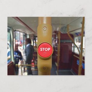 Bokervykort för stoppknappen London buss Vykort