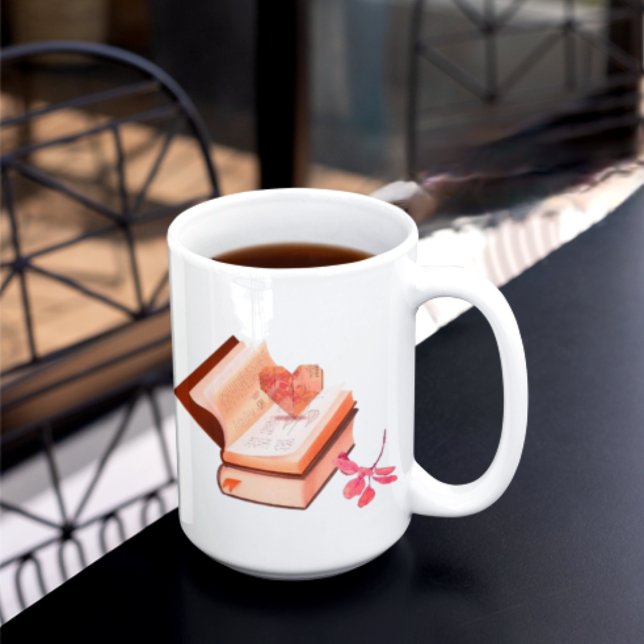 Bokestetik med hjärtkarta & kärleksbutik kaffemugg (Skapare uppladdad)