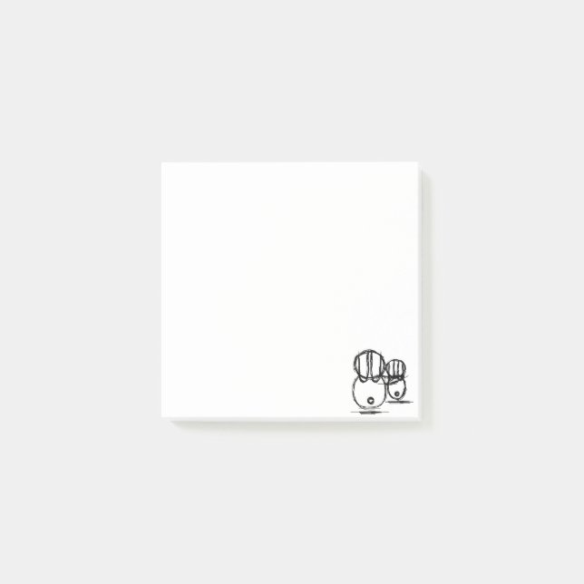 Bokför anteckningar | Cute Couple Bunny Post-it Block (Framsida)