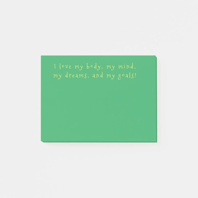 Bokför anteckningar _ positiva bekräftelser post-it block (Framsida)