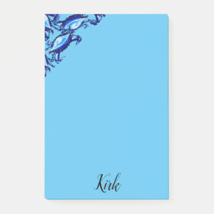 Bokför anteckningsblåa krabbor post-it block