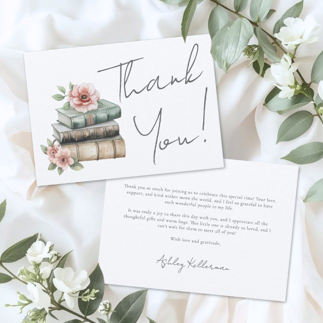 Bokför Blommig Tacksamhet Tack Kort (Book Floral Thank You)