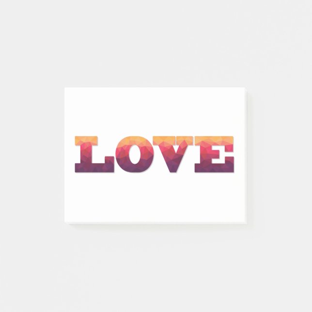 Bokför det kärlek ord i lila, rosa, gult. post-it block (Framsida)
