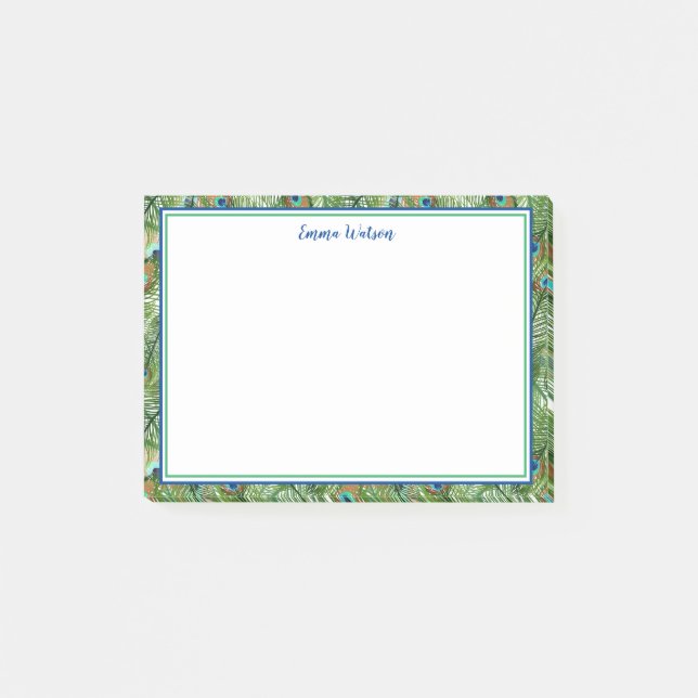 Bokför det Notes-Peacock-fotrar Post-it Block (Framsida)