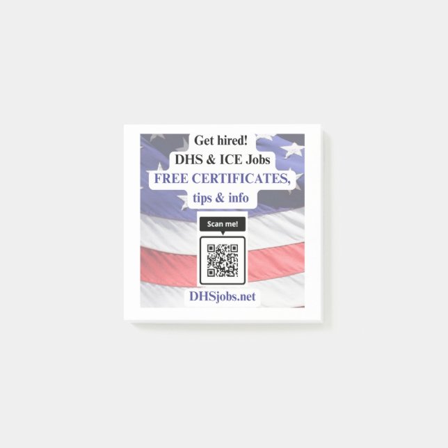 Bokför DHS- och ICE-jobb Post-it Block (Framsida)