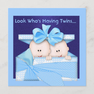 BOKFÖRA TWILLINGAR SOM BABY SHOWER INVIKELSE INBJUDNINGAR