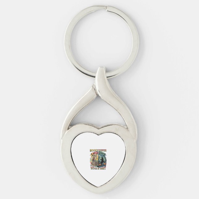 Bokförardags häxdrottning Halloween Ugglas Böcker  Twisted Heart Silverfärgad Nyckelring (Framsidan)