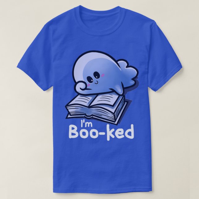 Bokförd Ghost Reading Bok Spöken Halloween Bokar R T Shirt (Design framsida)