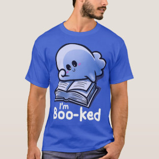 Bokförd Ghost Reading Bok Spöken Halloween Bokar R T Shirt