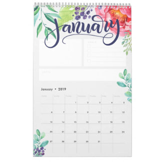 Bokförd vattenfärgskalender - Personlig Kalender