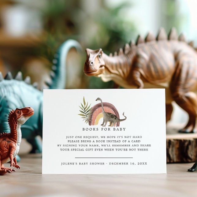 Bokförfrågan | Little Dinosaur Baby Shower Tilläggskort (Skapare uppladdad)