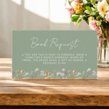 Bokförfrågan Vildblomma Sälggrön Baby Shower
