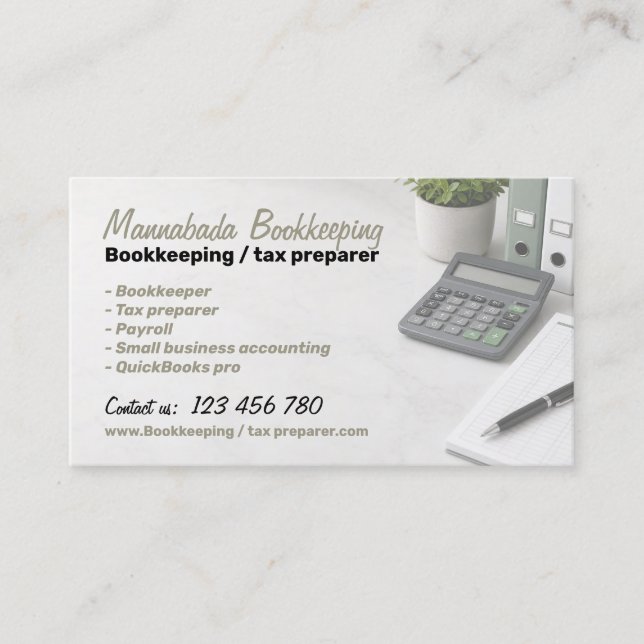 Bokföring Skatterådgivning Löneadministration Visitkort (Framsida)