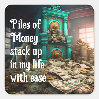 Bokföringar om penningrikets välstånd fyrkantigt klistermärke