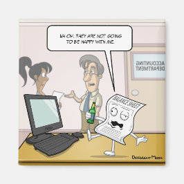 Bokföringsdisksaldo Lakan Punny Square Magnet