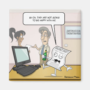 Bokföringsdisksaldo Lakan Punny Square Magnet