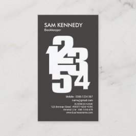 Bokföringstjänster för beräknade nummer för boknin visitkort