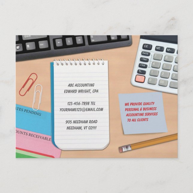 Bokföringsvykort Vykort (Framsida)