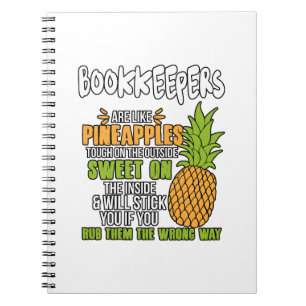 Bokhållare är som ananas. anteckningsbok
