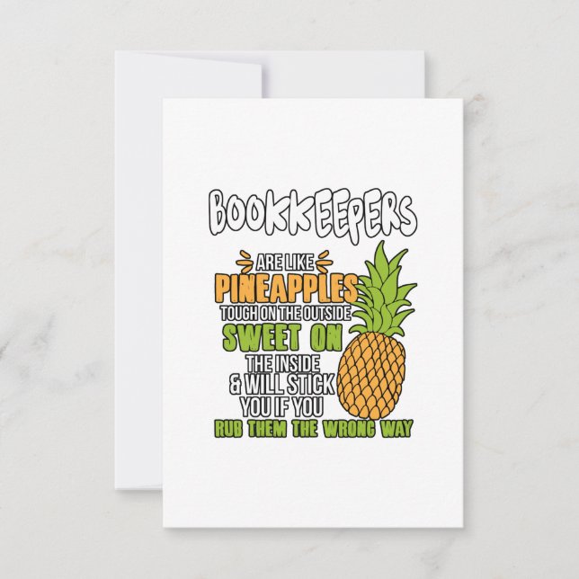 Bokhållare är som ananas. kort (Framsida)