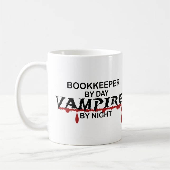 Bokhållare vid dag, vampyr vid natt kaffemugg (Vänster)