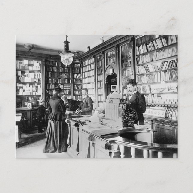 Bokhandel, 1895 vykort (Framsida)