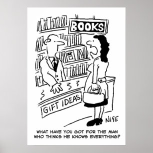 Bokhandel Kund frågar butiksbiträde en fråga Poster
