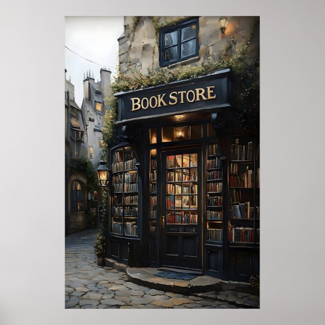 Bokhandelstryck, Antik bibliotekstryck, Bokälskare Poster (Framsidan)