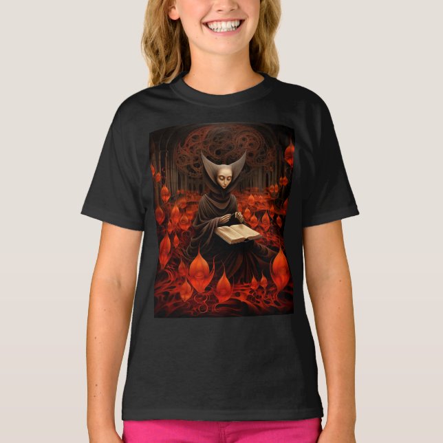 Bokhelaren - Surrealistisk konst T Shirt (Framsida)