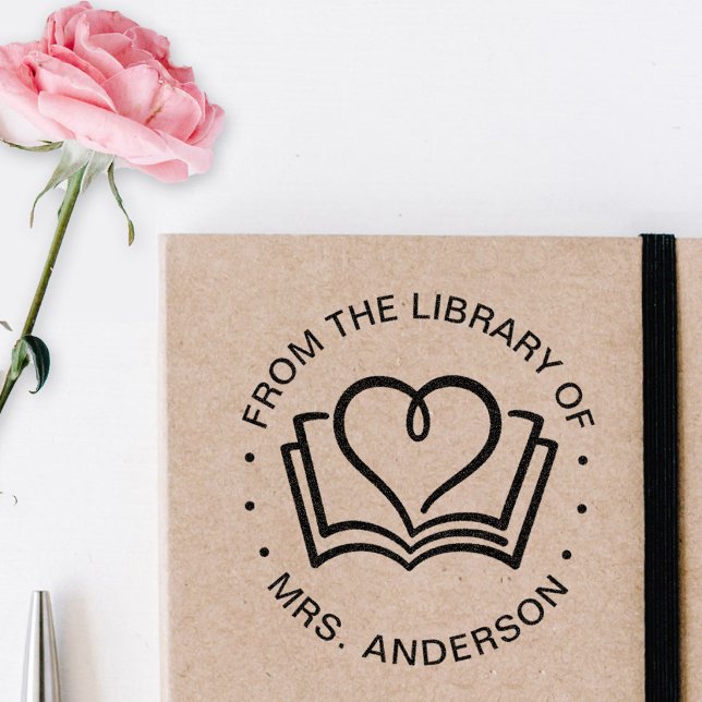 Bokhjärta kärlek från namnets bibliotek stämpel (Skapare uppladdad)