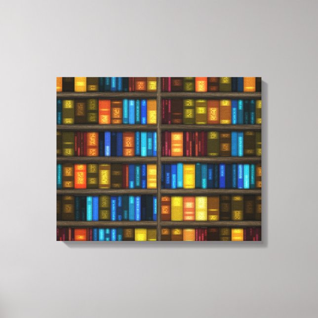 Bokhyllor 1 Wrapped Canvas (Framsida)