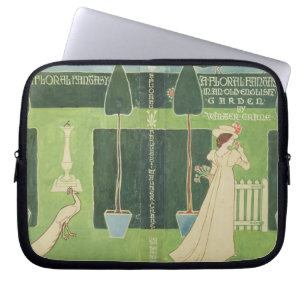 Bokjackadesign för 'en blom- fantasi i ett gammal laptop sleeve