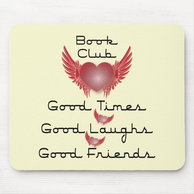 bokklubb med hjärtadesign musmatta (Framsidan)