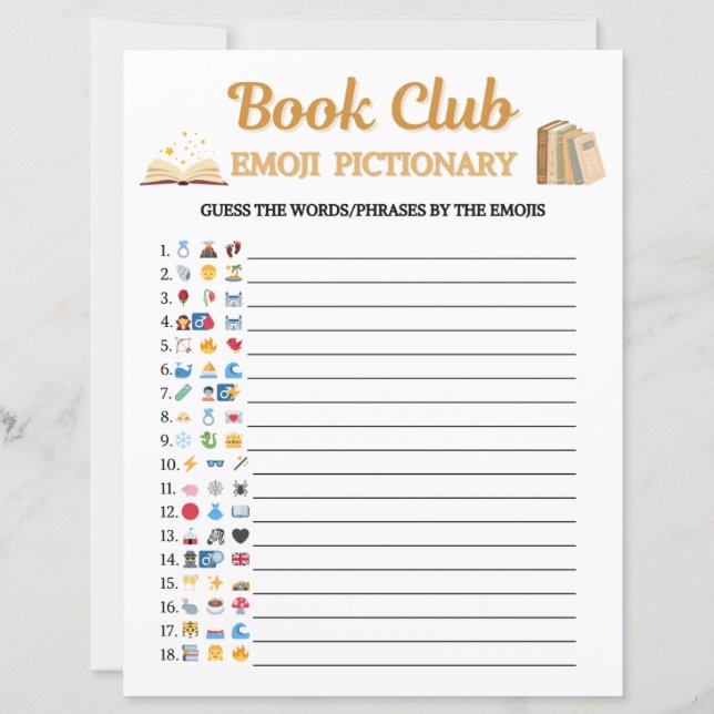 Bokklubbens Emoji Pictionary-spel (Framsida)